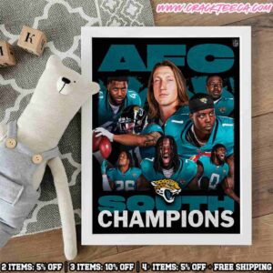 Jacksonville Jaguars Are The 2025 Afc South Champions Home Decor Poster Canvas