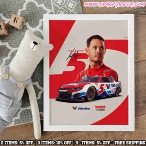 Kyle Larson 2026 Nascar Cup Series New No 5 Valvoline Chevrolet Paint Scheme Revealed Home Decor Poster Canvas