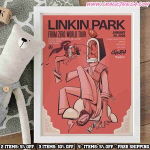 Linkin Park From Zero World Tour 2026 Poster At United Arab Emirates Abu Dhabi On January 20 Decor Poster Canvas