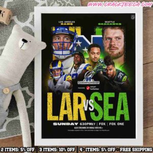 Los Angeles Rams Vs Seattle Seahawks 2025-26 NFC Championship Final Battle For Super Bowl Lx Home Decor Poster Canvas