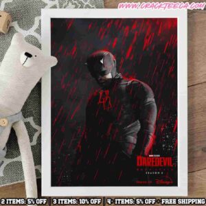 Marvel Television’s Daredevil Born Again Season 2 Premieres March 24 2026 On Disney Decor Poster Canvas