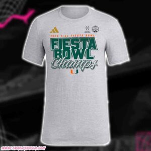 Miami Hurricanes Adidas College Football Playoff 2026 Fiesta Bowl Champions T-Shirt