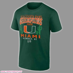 Miami Hurricanes College Football Playoff 2026 Fiesta Bowl Champions Hometown Pride T-Shirt Green
