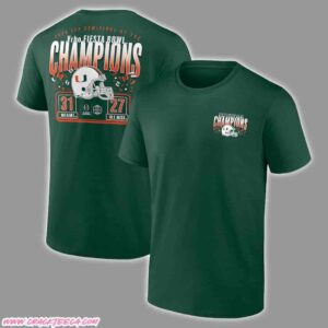 Miami Hurricanes College Football Playoff 2026 Fiesta Bowl Champions Scoring Drive T-Shirt