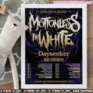 Motionless In White The Afraid Of The Dark Tour Dates 2026 Home Decor Poster Canvas