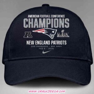 New England Patriots 2025 AFC Champions Super Bowl LX Classic Hat-Cap