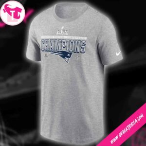 New England Patriots Nike 2025 AFC Champions Super Bowl LX Trophy Collection T-Shirt