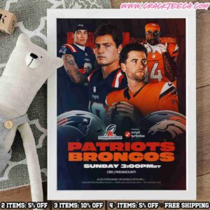 New England Patriots Vs Denver Broncos Afc Championship On January 25 2026 Home Decor Poster Canvas
