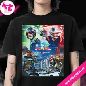 New England Patriots Vs Seattle Seahawks East Coast Vs West Coast Super Bowl LX Showdown T-Shirt