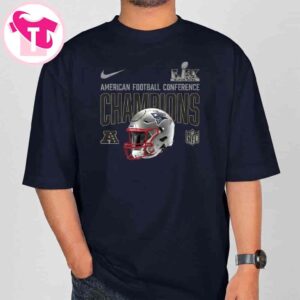 Nike New England Patriots 2025 AFC Champions Glory Shield Helmet T-Shirt