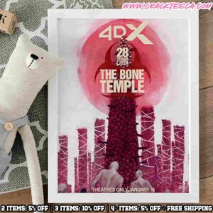 Official Poster For 28 Years Later The Bone Temple At 4dx January 16 2026 Decor Poster Canvas