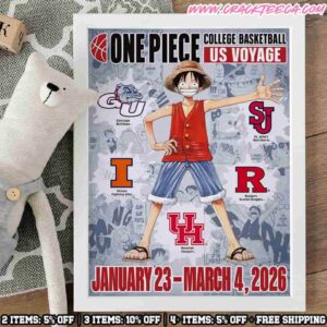 One Piece College Basketball US Voyage 2026 Five Teams January 23-March 4 Decor Poster Canvas