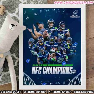 Seattle Seahawks 2025 NFC Championship Victory Road To Super Bowl LX 2026 Poster Canvas