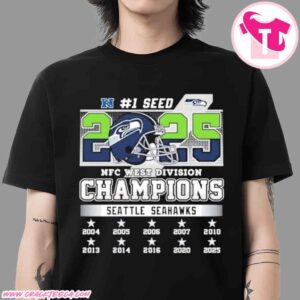 Seattle Seahawks 2025 NFC West Champions No 1 Seed Unisex T-Shirt