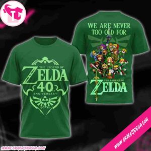 The Legend Of Zelda 40th Anniversary Merch Link Evolution Two Sided T-Shirt