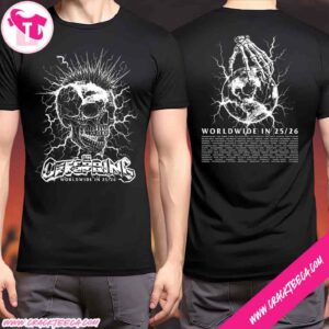 The Offspring Mohawk Skull Supercharged Worldwide 2026 Tour Cities List Merchandise T-Shirt