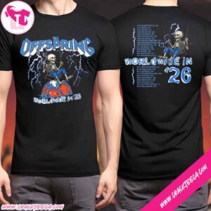 The Offspring Swinging Skeleton 2026 Tour Dates Supercharged Merchandise T-Shirt