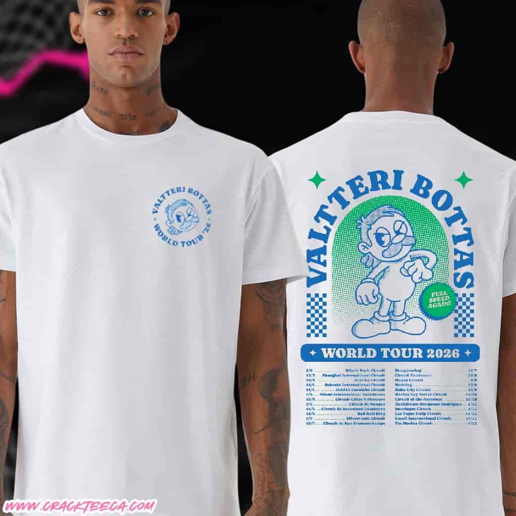 Vb77 World Tour 2026 Valteri Bottas Dates List T-Shirt Vb77 World Tour 2026 Valteri Bottas Dates List T-Shirt