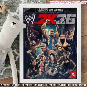WWE 2k26 Attitude Era Edition Home Decor Poster Canvas