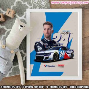 William Byron Reveals 2026 Nascar Cup Series No 24 Valvoline Chevrolet Paint Scheme From All Angles Home Decor Poster Canvas